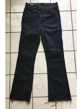 Mother Hustler Ankle Fray Jeans Not Guilty Black Women's Size sz 25 / 26" x 26.5